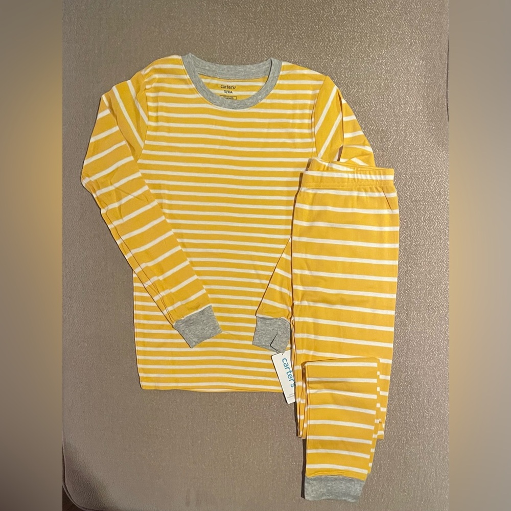 CARTER’S BOYS YELLOW STRIPE L/S PJS